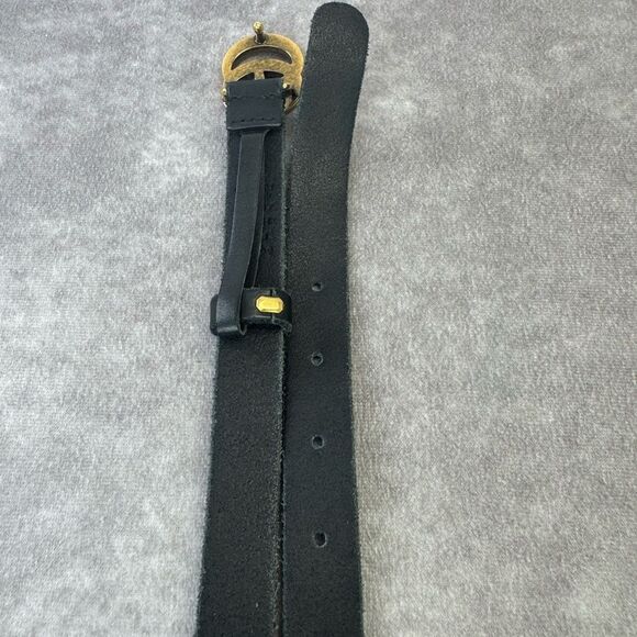 Gucci Distressed Edge Black Belt Gold Double GG Buckle 409417 85/34 - Picture 7 of 9